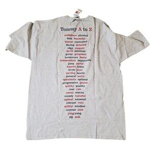 Tommy Hilfiger Mens Vintage 90s Y2K Tommy A to Z Graphic Cotton T-Shirt Sz Large